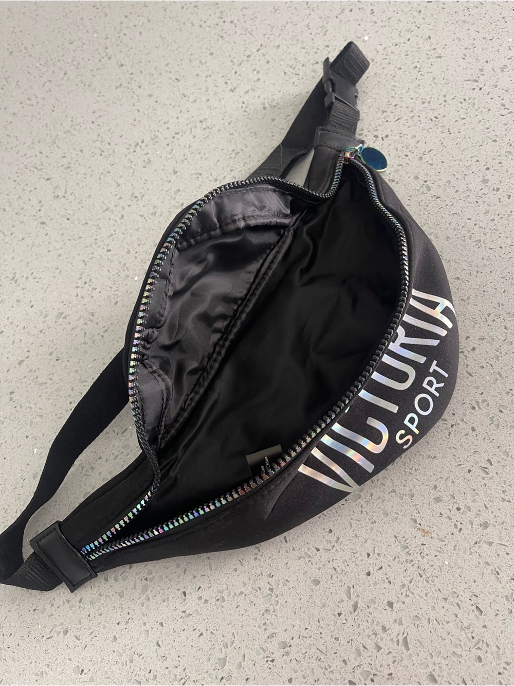 Victoria's Secret Sport Black Holographic Logo Waist Bag - Picture 4 of 4